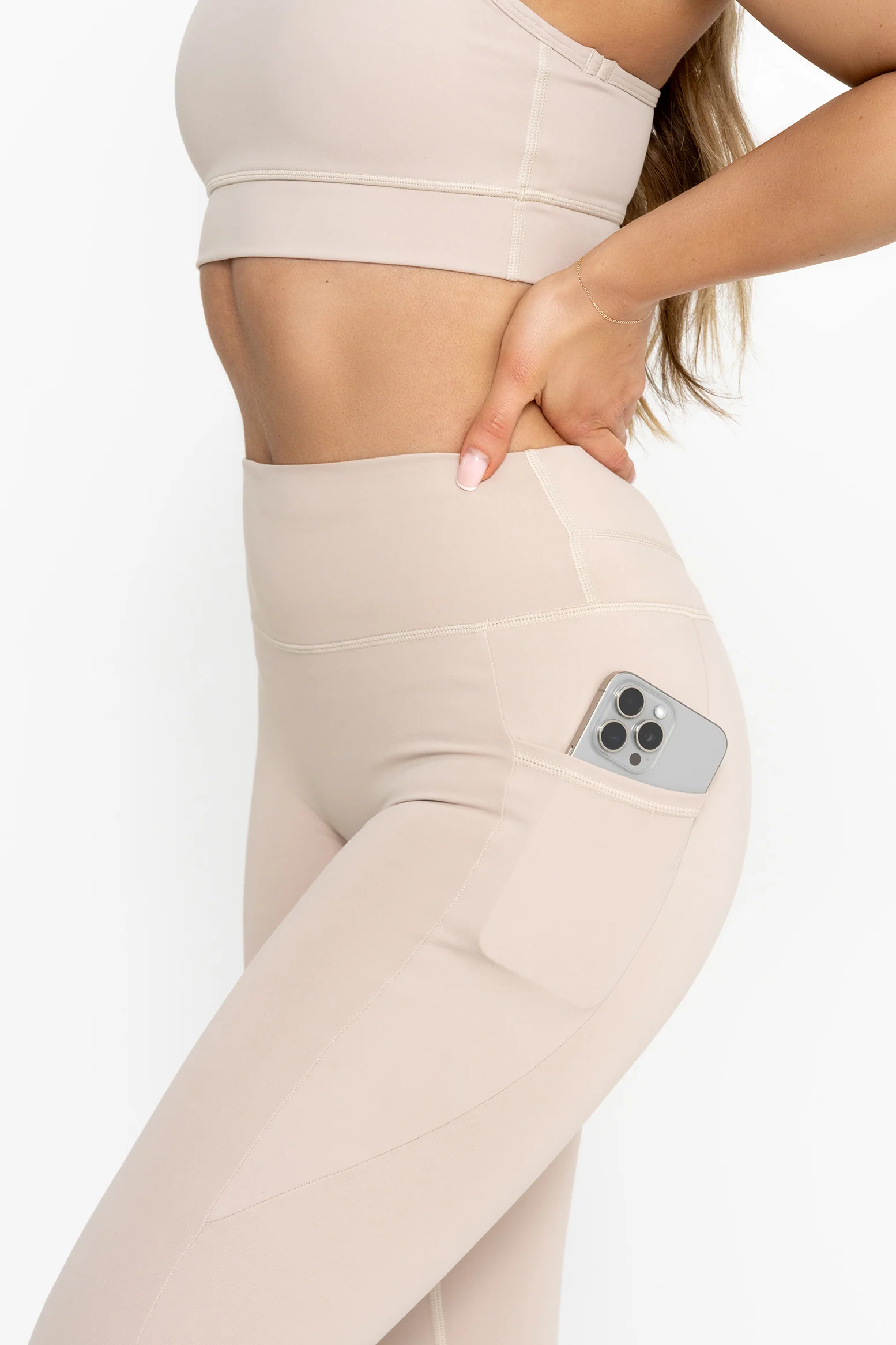 Essential Pocket Leggings - Almond - Image 3